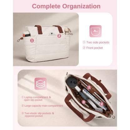 TVN2621 - 2-Piece Women's Tote Bag Set, Water Repellent Handbag with Laptop Compartment for Commute Travel And Outings