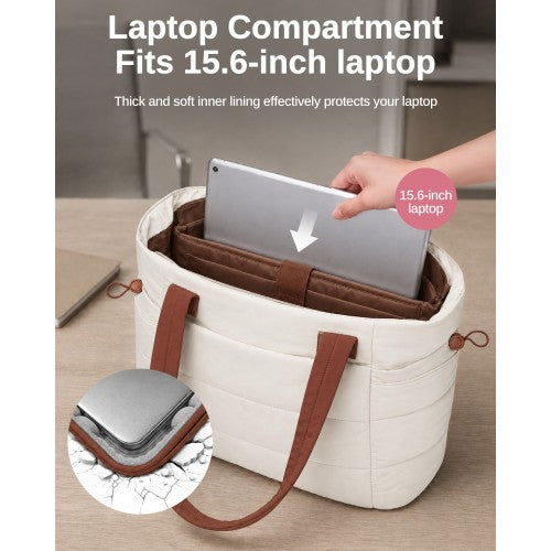 TVN2621 - 2-Piece Women's Tote Bag Set, Water Repellent Handbag with Laptop Compartment for Commute Travel And Outings