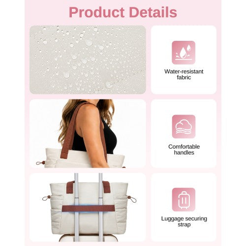 TVN2621 - 2-Piece Women's Tote Bag Set, Water Repellent Handbag with Laptop Compartment for Commute Travel And Outings