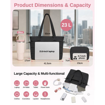 TVN2621 - 2-Piece Women's Tote Bag Set, Water Repellent Handbag with Laptop Compartment for Commute Travel And Outings