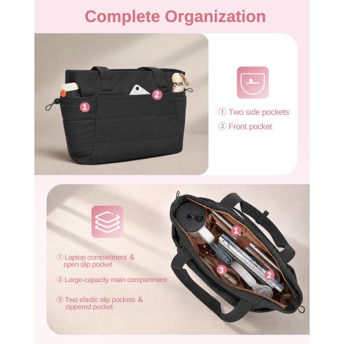 TVN2621 - 2-Piece Women's Tote Bag Set, Water Repellent Handbag with Laptop Compartment for Commute Travel And Outings