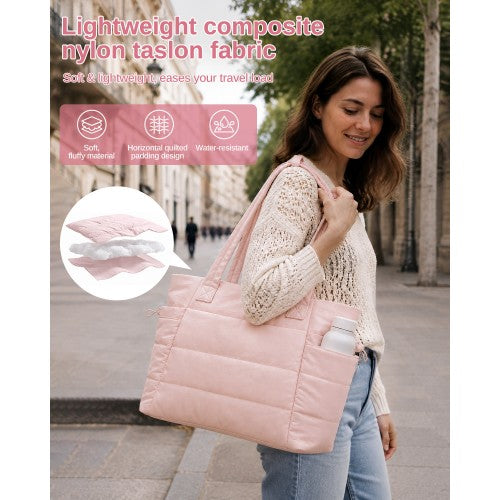 TVN2621 - 2-Piece Women's Tote Bag Set, Water Repellent Handbag with Laptop Compartment for Commute Travel And Outings
