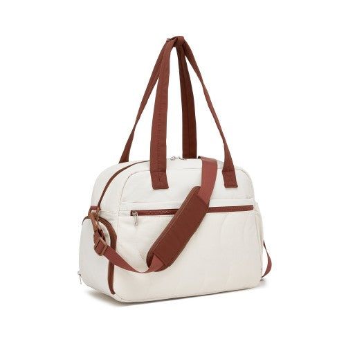 TVN2622 - 24L Lightweight Quilted Women’s Travel Bag Set with Shoe Compartment for Gym Maternity Commute