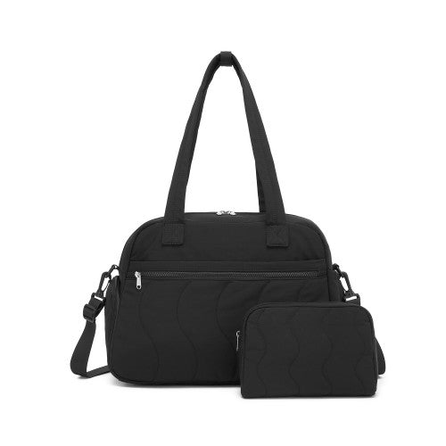 TVN2622 - 24L Lightweight Quilted Women’s Travel Bag Set with Shoe Compartment for Gym Maternity Commute