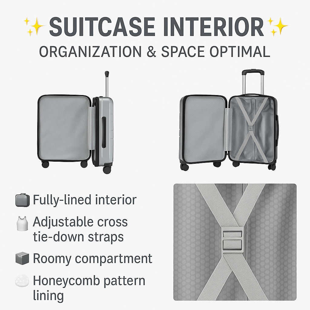 Tabby AeroGlide 20-inch suitcase – interior view