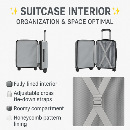 Tabby AeroGlide 20-inch suitcase – interior view