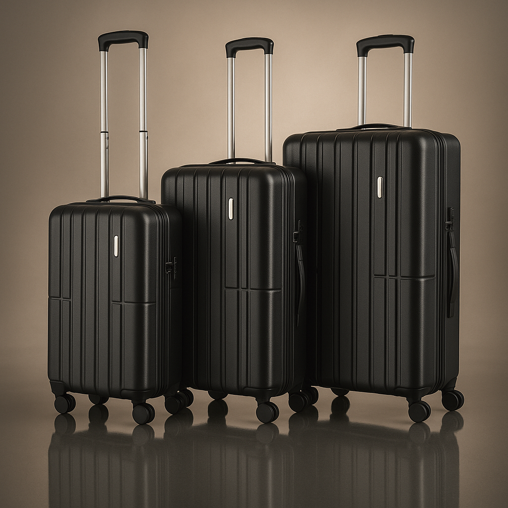 Tabby AeroGlide 20-inch black suitcase – rear view