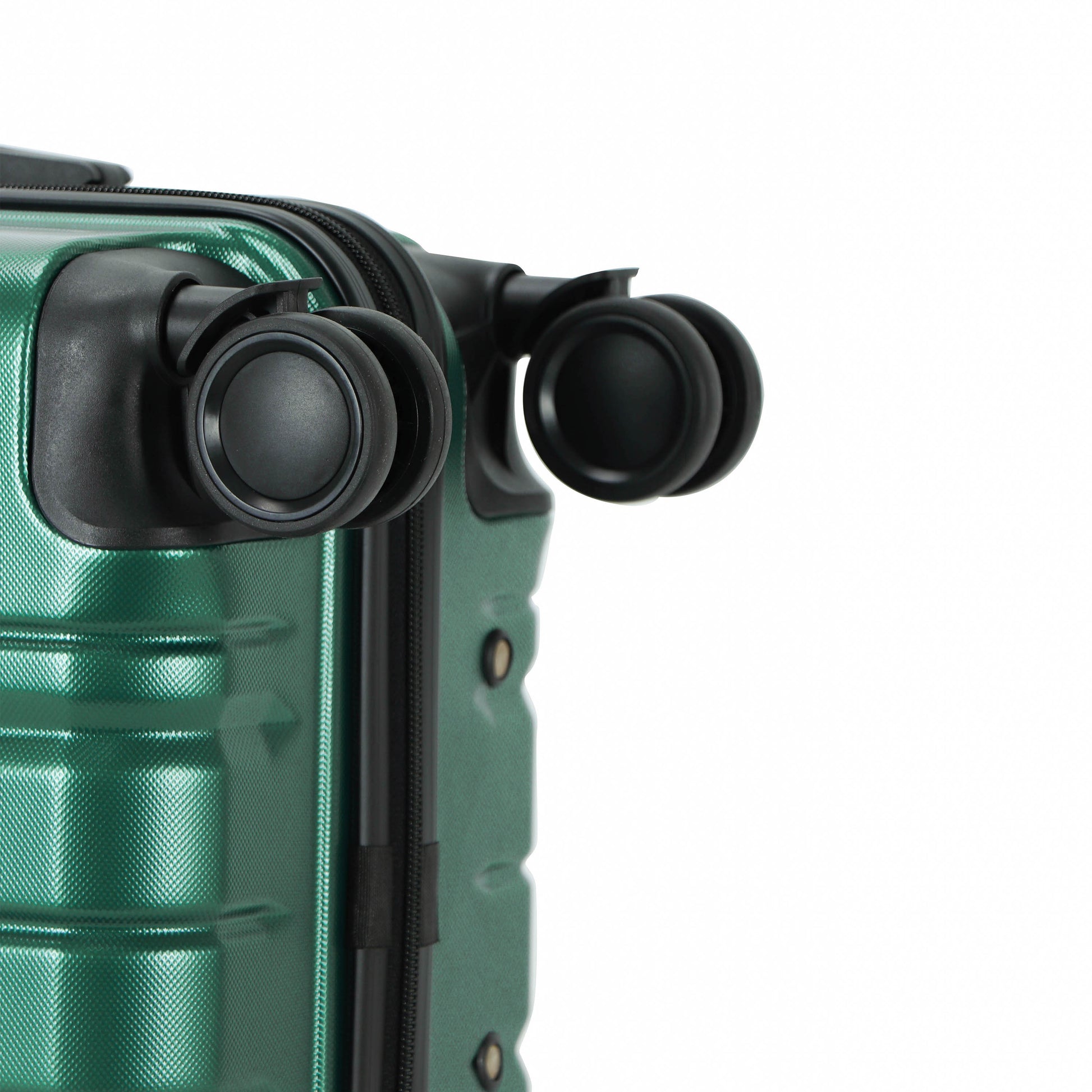 Easy Luggage Tabby Ribbed 3 Piece Hard Shell Suitcase 360° Spinner Wheels Dark Green