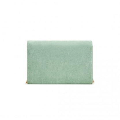 WTM2432 - Miss Lulu Luxurious Envelope-Style Evening Clutch with Elegant Detachable Metal Chain Strap - Green