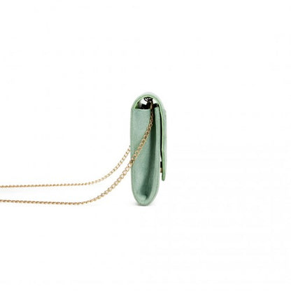 WTM2432 - Miss Lulu Luxurious Envelope-Style Evening Clutch with Elegant Detachable Metal Chain Strap - Green
