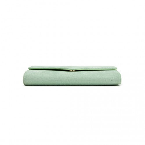 WTM2432 - Miss Lulu Luxurious Envelope-Style Evening Clutch with Elegant Detachable Metal Chain Strap - Green