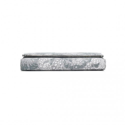 WTM2448 - Miss Lulu Elegant Women's Long Purse with Detachable Wrist Strap And Multi-Card Organizer - Grey