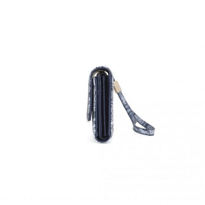 WTM2448 - Miss Lulu Elegant Women's Long Purse with Detachable Wrist Strap And Multi-Card Organizer - Navy