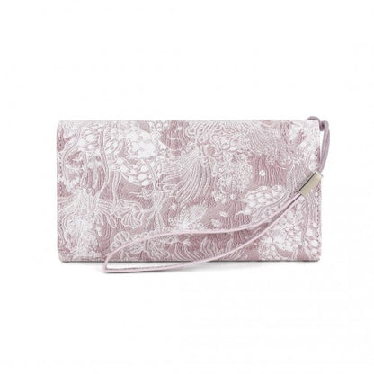 WTM2448 - Miss Lulu Elegant Women's Long Purse with Detachable Wrist Strap And Multi-Card Organizer - Pink