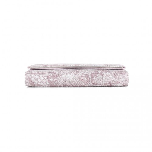 WTM2448 - Miss Lulu Elegant Women's Long Purse with Detachable Wrist Strap And Multi-Card Organizer - Pink
