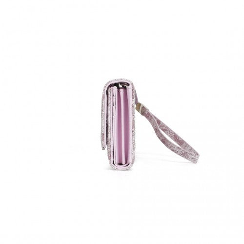 WTM2448 - Miss Lulu Elegant Women's Long Purse with Detachable Wrist Strap And Multi-Card Organizer - Pink