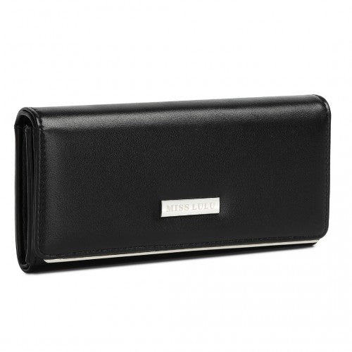 WTM2454 - Miss Lulu Sleek and Elegant Long Wallet for Women– A Timeless Accessory - Black