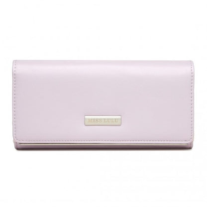 WTM2454 - Miss Lulu Sleek and Elegant Long Wallet for Women– A Timeless Accessory - Purple