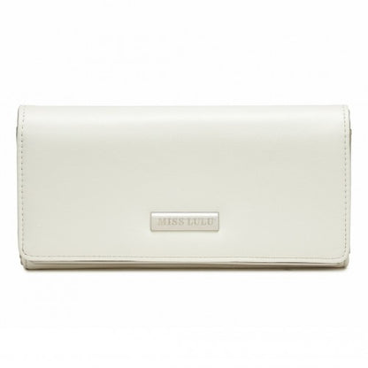 WTM2454 - Miss Lulu Sleek and Elegant Long Wallet for Women– A Timeless Accessory - White
