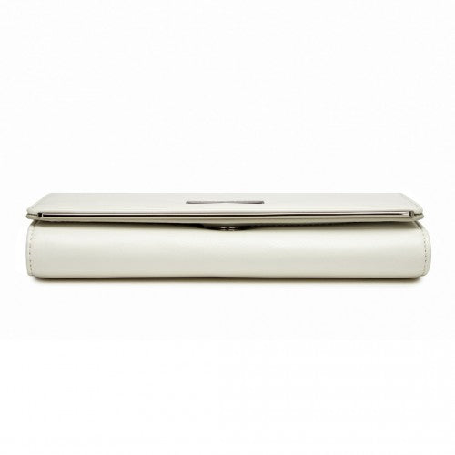 WTM2454 - Miss Lulu Sleek and Elegant Long Wallet for Women– A Timeless Accessory - White