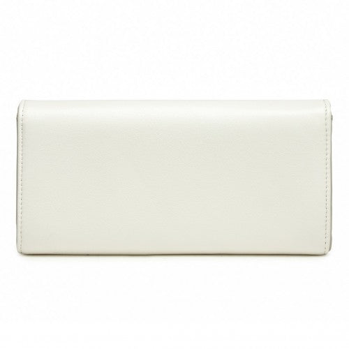 WTM2454 - Miss Lulu Sleek and Elegant Long Wallet for Women– A Timeless Accessory - White