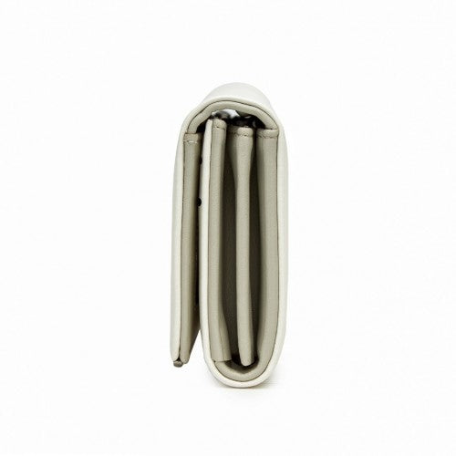 WTM2454 - Miss Lulu Sleek and Elegant Long Wallet for Women– A Timeless Accessory - White
