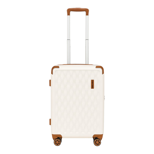 Fantana Premium Expandable Luggage - Hard Shell Polycarbonate, 360° Spinners, TSA Lock - White