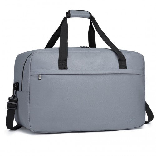 E1960L - Kono Lightweight Multi Purpose Unisex Sports Travel Duffel Bag - Light Grey - Easy Luggage