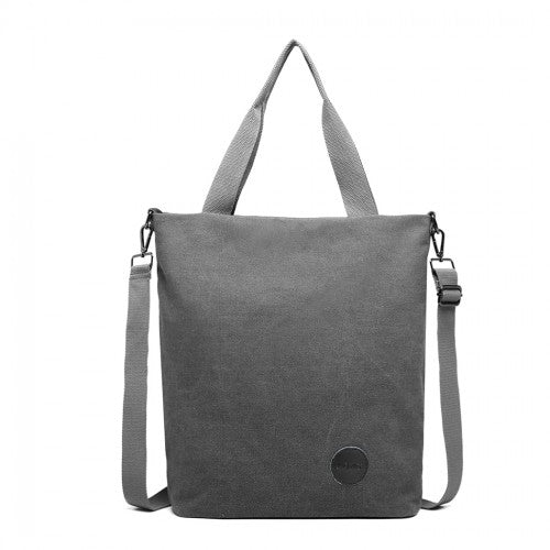 E1965 - Kono Large Canvas Unisex Messenger Bag - Grey - Easy Luggage