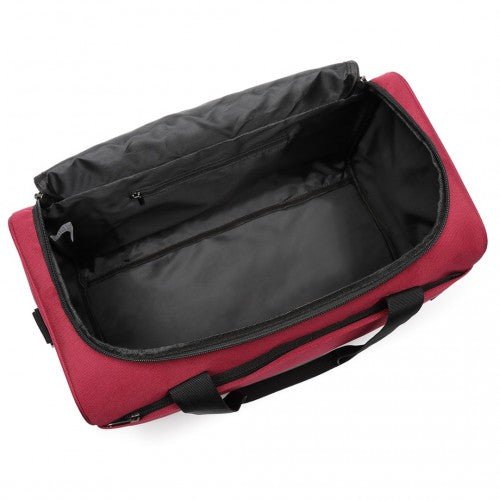 E2016S - Kono Structured Travel Duffle Bag - Burgundy - Easy Luggage