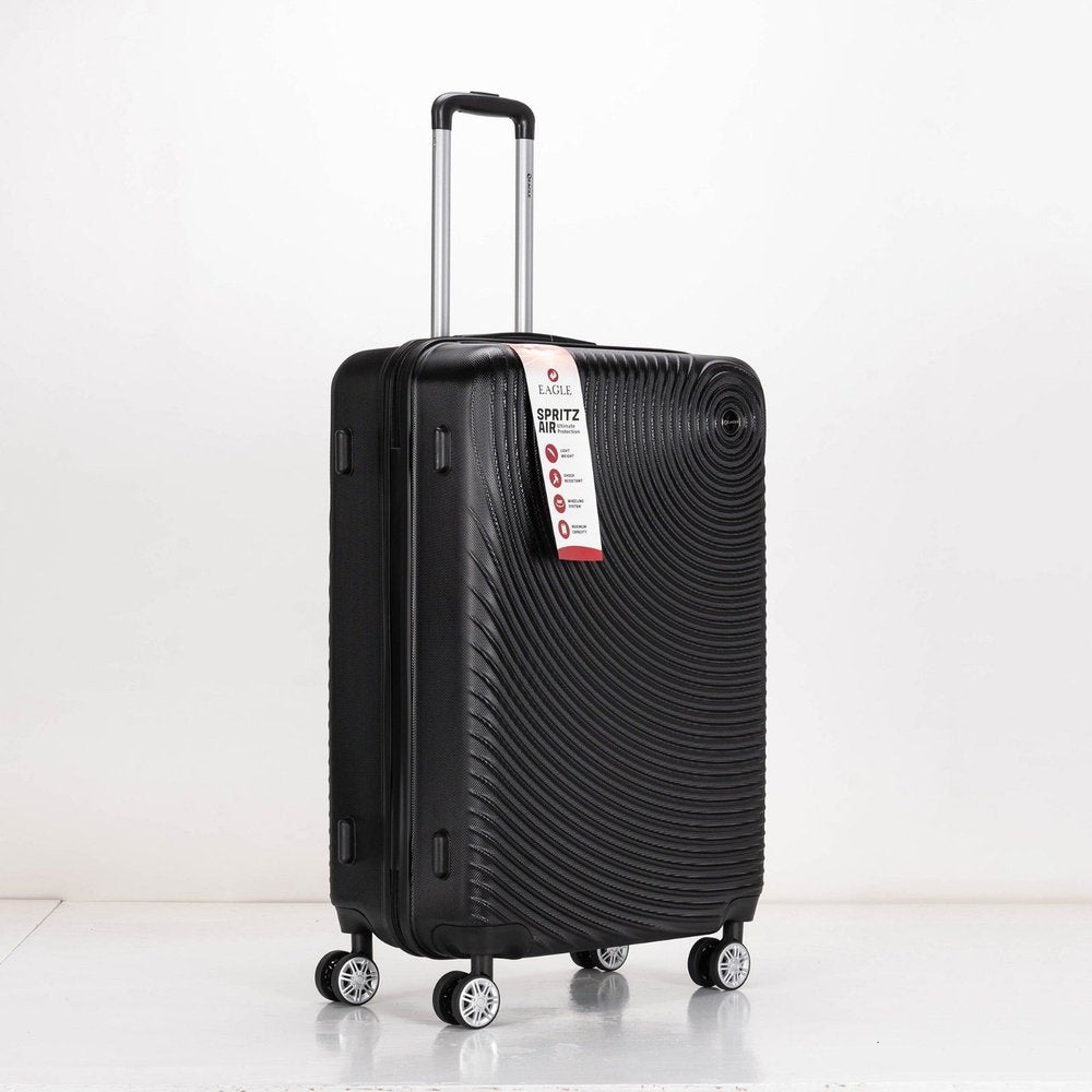 Eagle Air Spritz Lightweight ABS Hard Shell 4 Wheels Black - Easy Luggage