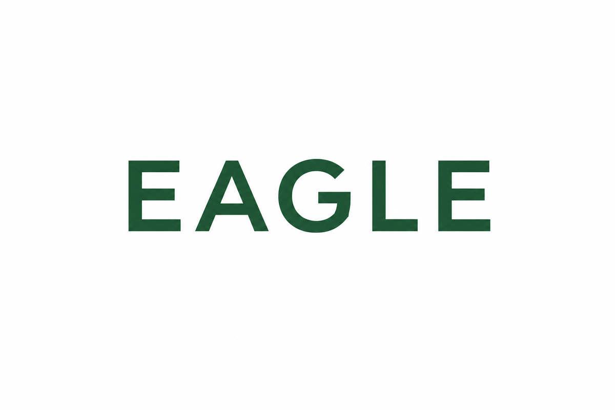 EAGLE, écriture simple verte