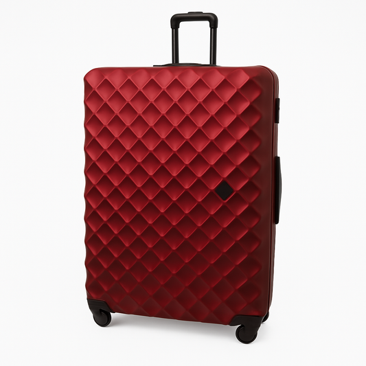 Eagle Hard-Shell ABS Luggage with 4 Wheels: Lightweight Cabin Bags Available in 20", 26", 28", 30" and 32 Burgundy