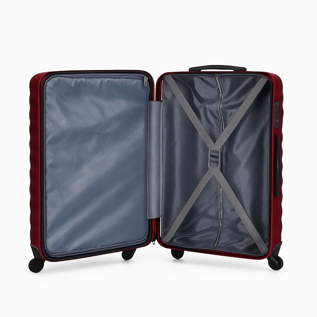 Eagle Hard-Shell ABS Luggage with 4 Wheels: Lightweight Cabin Bags Available in 20", 26", 28", 30" and 32 Burgundy