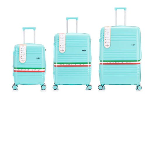 Eagle Hard Shell PP Suitcase Expandable Trolley Travel Case TSA Hand Cabin Teal - Easy Luggage