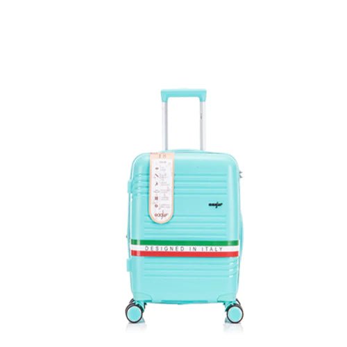 Eagle Hard Shell PP Suitcase Expandable Trolley Travel Case TSA Hand Cabin Teal - Easy Luggage