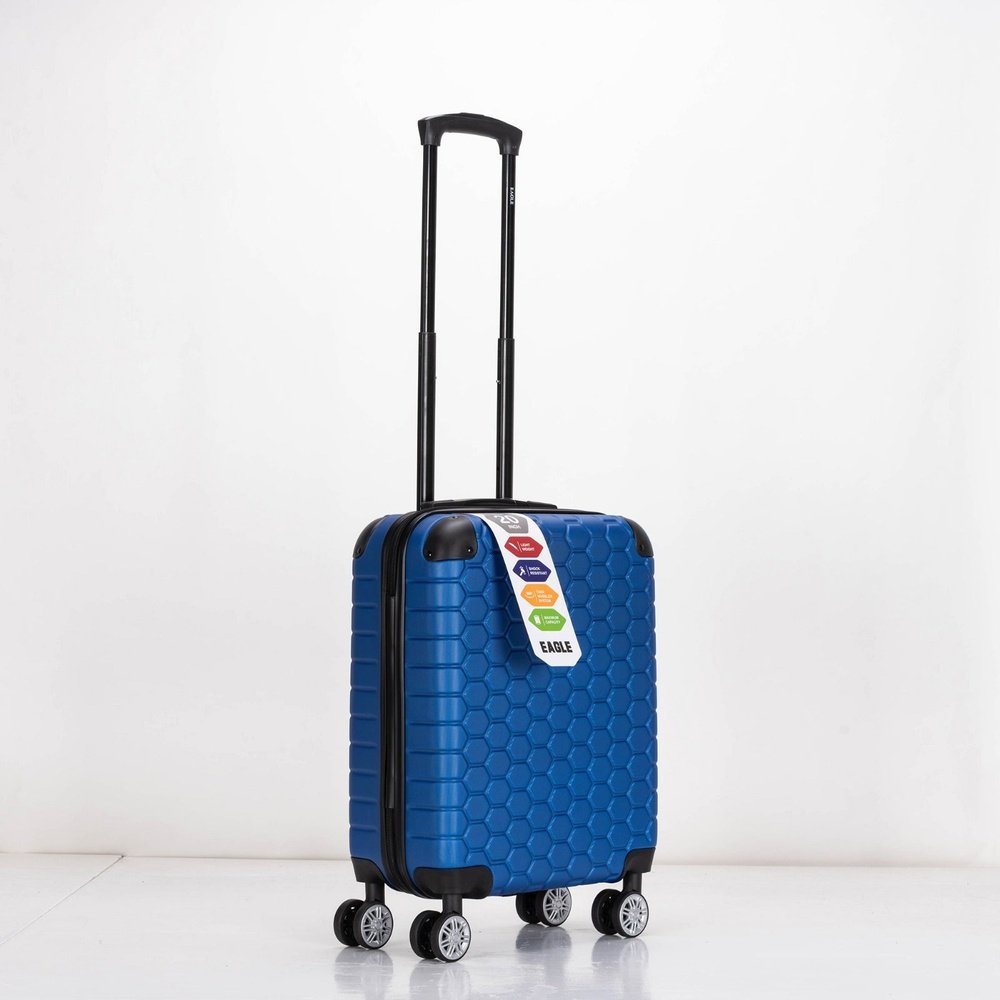 EAGLE Hexagon ABS Hard Shell 4 Wheels Blue - Easy Luggage