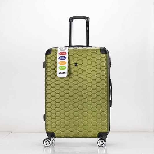 EAGLE Hexagon ABS Hard Shell 4 Wheels Khaki - Easy Luggage