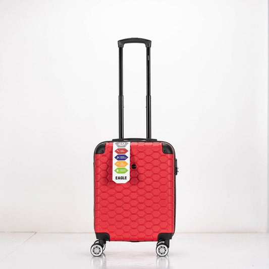 EAGLE Hexagon ABS Hard Shell 4 Wheels Red - Easy Luggage