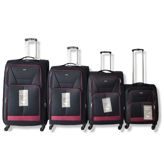 Eagle Lightweight and Durable Cabin Bags with Expandable Capacity - 4 Wheels for Easy Maneuvering - S,M,L,XL Black - Easy Luggage