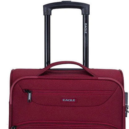 Eagle Super Lightweight 4 Wheels Spinner Soft Shell Expandable Luggage Burgundy - Easy Luggage