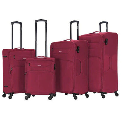 Eagle Super Lightweight 4 Wheels Spinner Soft Shell Expandable Luggage Burgundy - Easy Luggage