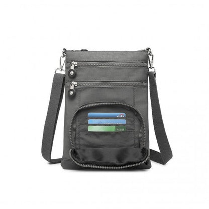 EB2228 - Kono Casual Multi Pocket RFID Blocking Cross body Bag - Grey - Easy Luggage