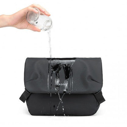 EB2340 - KONO Modern PVC Coated Water - Resistant Crossbody With Versatile Carrying Options - Black - Easy Luggage