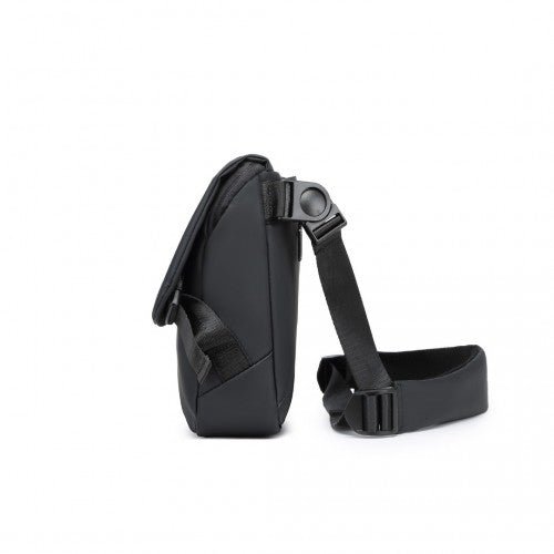 EB2340 - KONO Modern PVC Coated Water - Resistant Crossbody With Versatile Carrying Options - Black - Easy Luggage