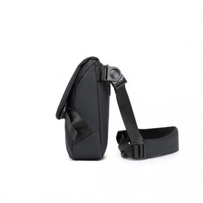 EB2340 - KONO Modern PVC Coated Water - Resistant Crossbody With Versatile Carrying Options - Black - Easy Luggage