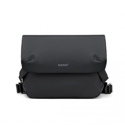 EB2340 - KONO Modern PVC Coated Water - Resistant Crossbody With Versatile Carrying Options - Black - Easy Luggage