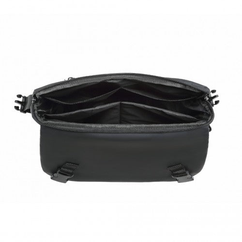 EB2340 - KONO Modern PVC Coated Water - Resistant Crossbody With Versatile Carrying Options - Black - Easy Luggage