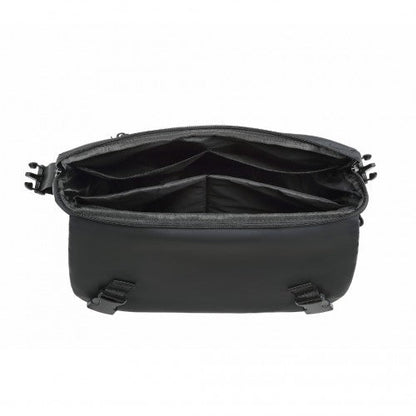 EB2340 - KONO Modern PVC Coated Water - Resistant Crossbody With Versatile Carrying Options - Black - Easy Luggage
