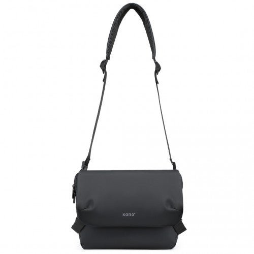 EB2340 - KONO Modern PVC Coated Water - Resistant Crossbody With Versatile Carrying Options - Black - Easy Luggage
